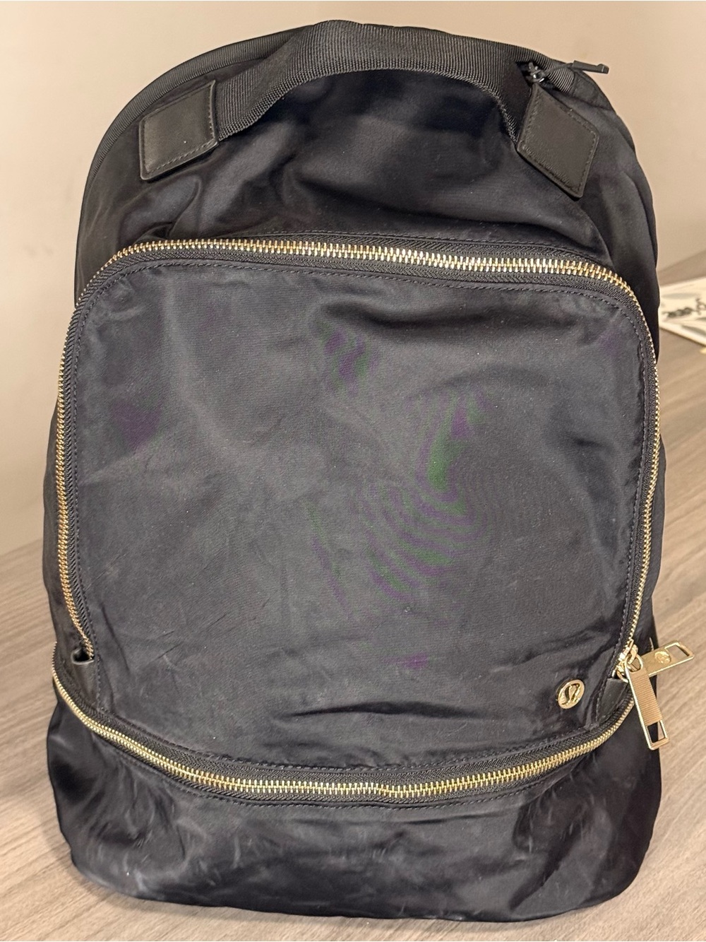 Lululemon City Adventurer Backpack Black Gold Hardware Gym Travel School Bag OS